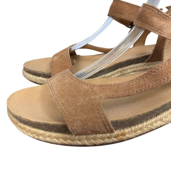 Lucky Brand Gabrien Suede Leather Espadrille Ankle Strap Sandals Shoes sz 9 M - Picture 8 of 16